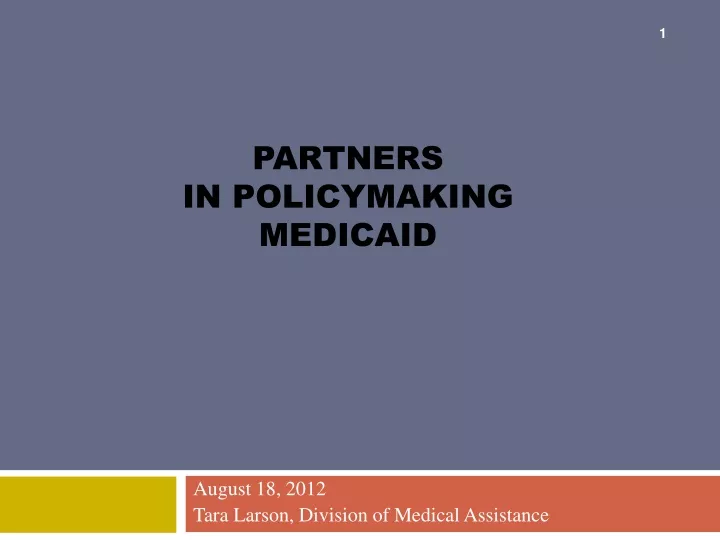 partners in policymaking medicaid