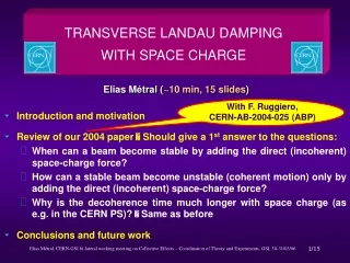 TRANSVERSE LANDAU DAMPING  WITH SPACE CHARGE