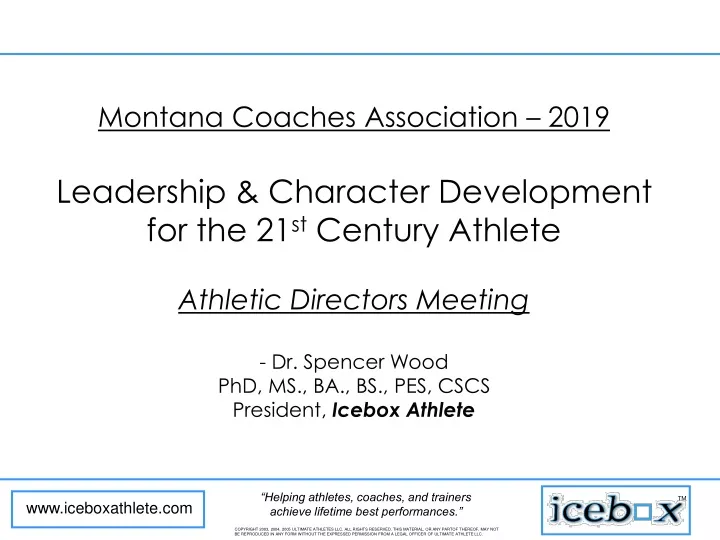 montana coaches association 2019 leadership