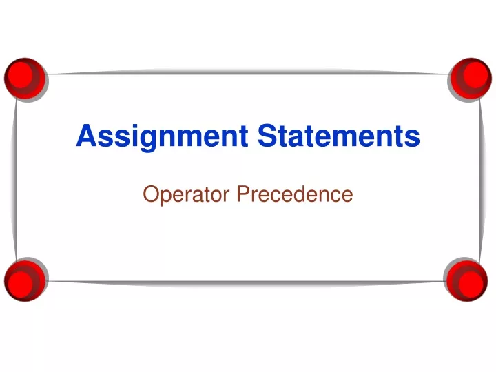 assignment statements