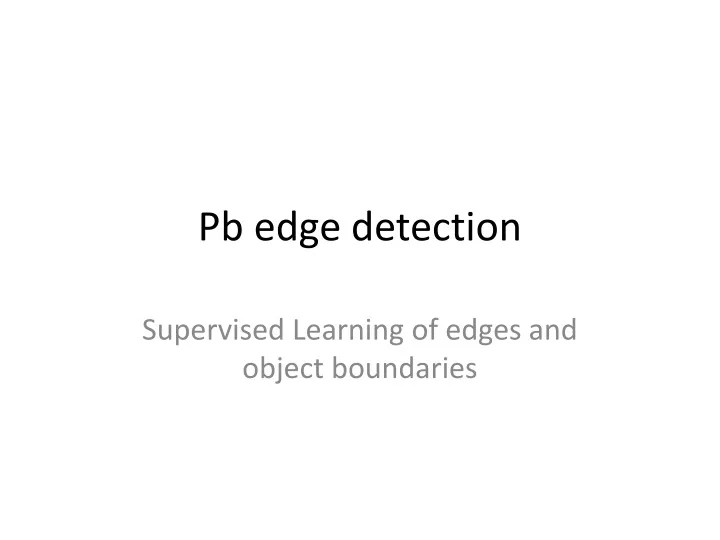 pb edge detection