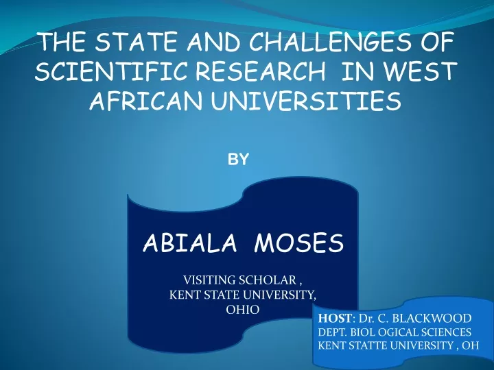 the state and challenges of scientific research