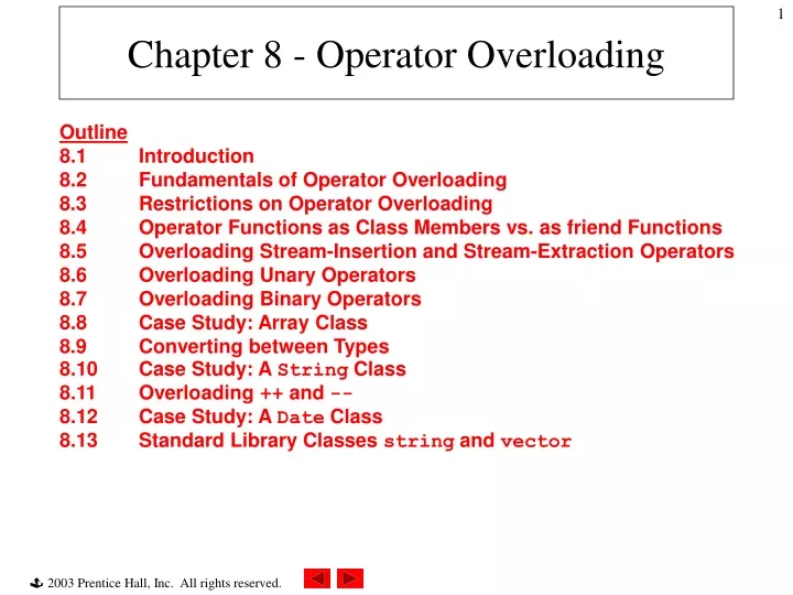 chapter 8 operator overloading