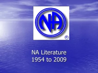 NA Literature 1954 to 2009