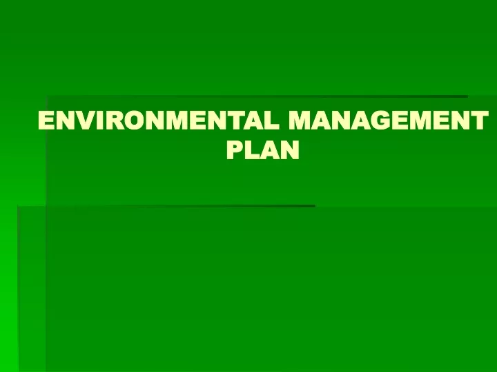 environmental management plan