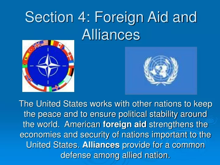 section 4 foreign aid and alliances