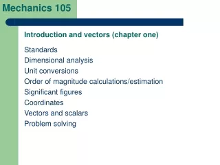 Introduction and vectors (chapter one)