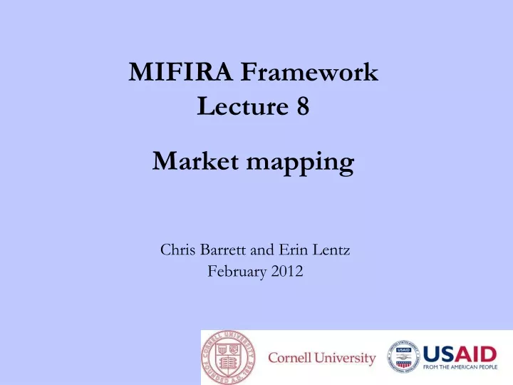 mifira framework lecture 8 market mapping