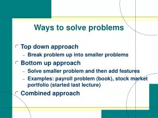 Ways to solve problems