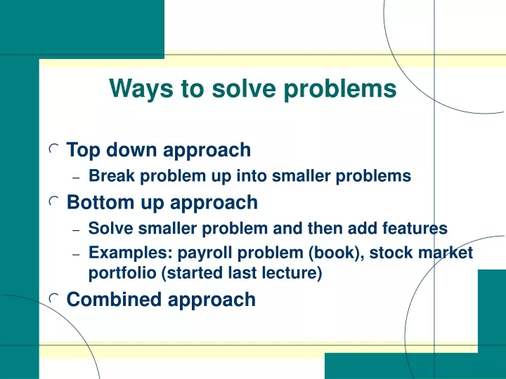 ways to solve problems