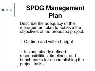 SPDG Management Plan