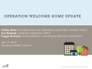 OPERATION  WELCOME HOME UPDATE