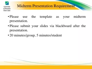 Midterm Presentation Requirement