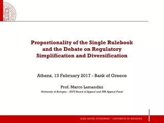 Athens, 13 February 2017 - Bank of Greece Prof. Marco Lamandini