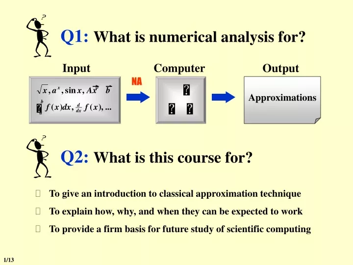 q1 what is numerical analysis for