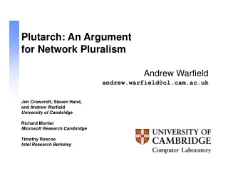 Plutarch: An Argument for Network Pluralism