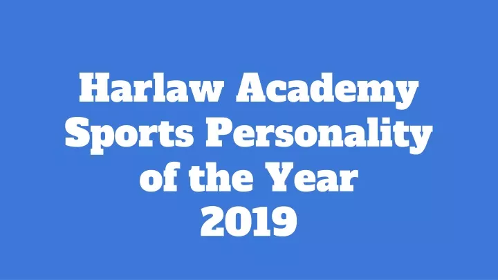 harlaw academy sports personality of the year 2019