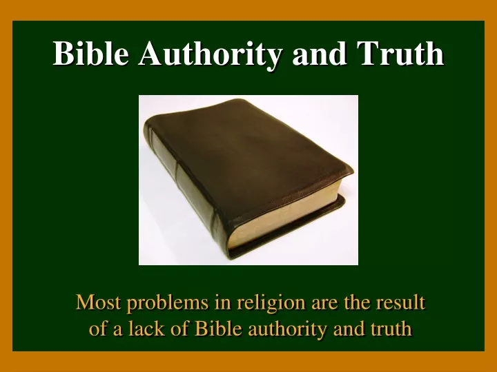 bible authority and truth