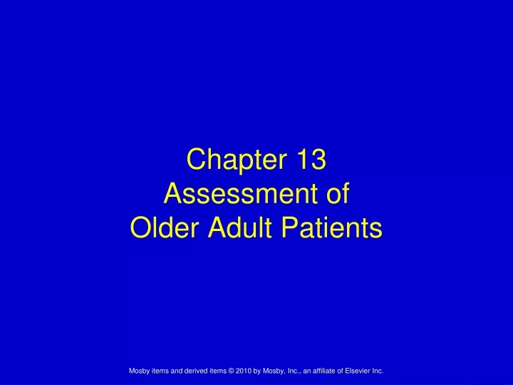 chapter 13 assessment of older adult patients