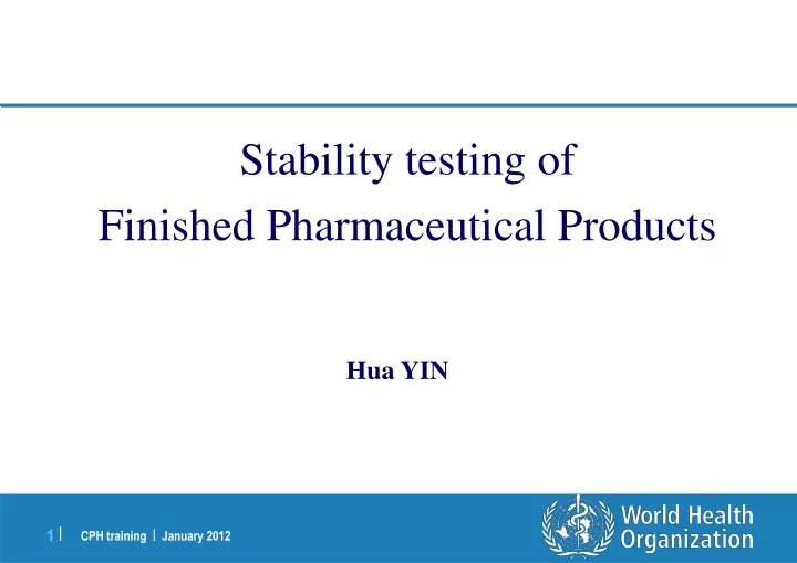 stability testing of finished pharmaceutical