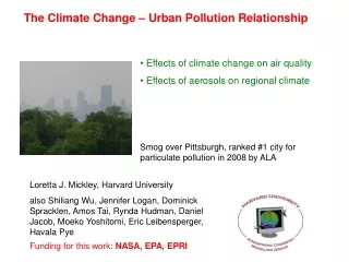 The Climate Change – Urban Pollution Relationship