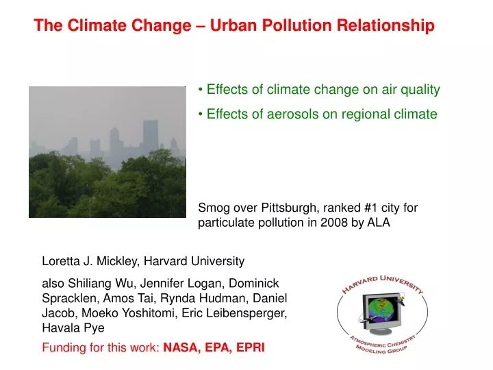 the climate change urban pollution relationship