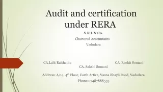 Audit and certification under RERA