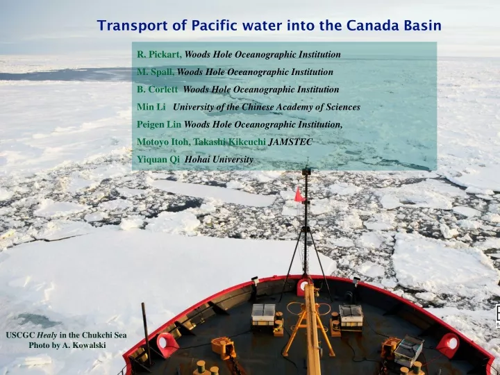 transport of pacific water into the canada basin