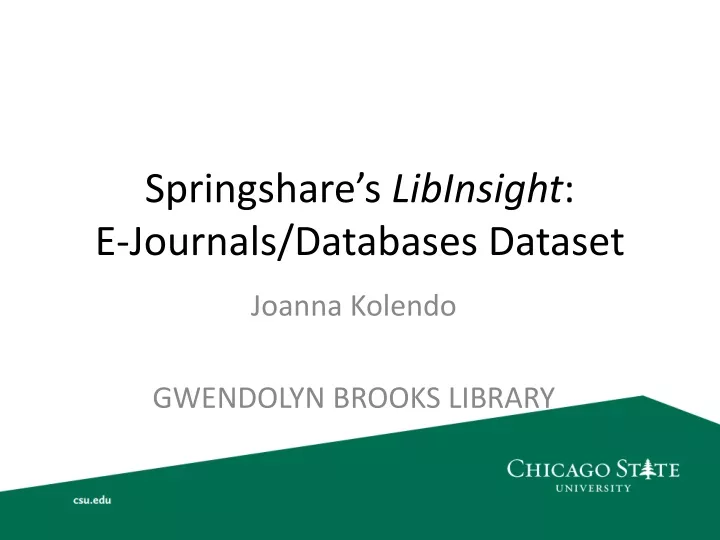 springshare s libinsight e journals databases dataset