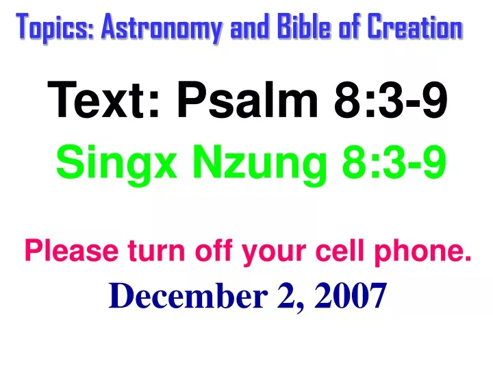 topics astronomy and bible of creation