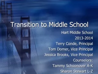 Transition to Middle School