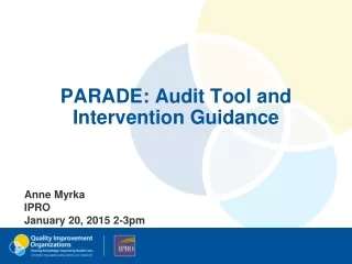 PARADE: Audit Tool and Intervention Guidance