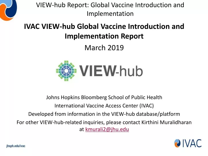 view hub report global vaccine introduction and implementation