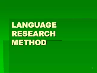 LANGUAGE RESEARCH METHOD