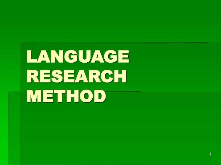 language research method