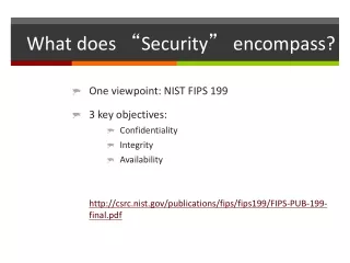 What does  “ Security ”  encompass?