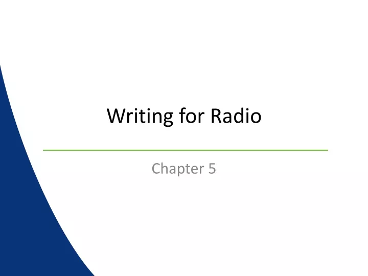 writing for radio