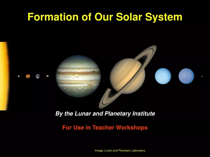 formation of our solar system