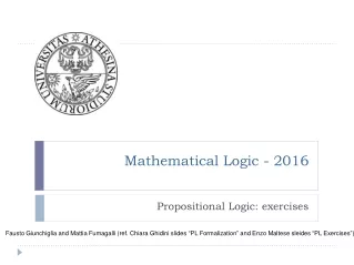 Mathematical Logic - 2016
