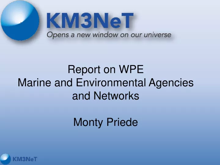 report on wpe marine and environmental agencies