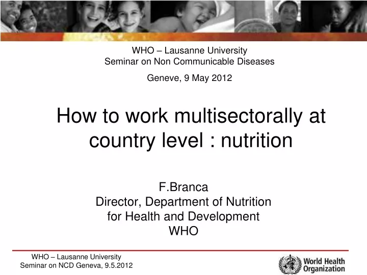 how to work multisectorally at country level nutrition