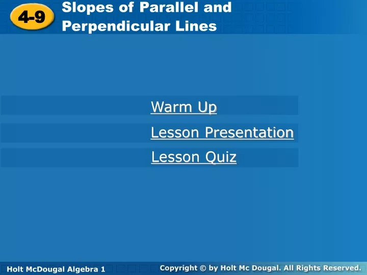 slopes of parallel and perpendicular lines