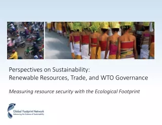 Perspectives on Sustainability:  Renewable Resources, Trade, and WTO Governance