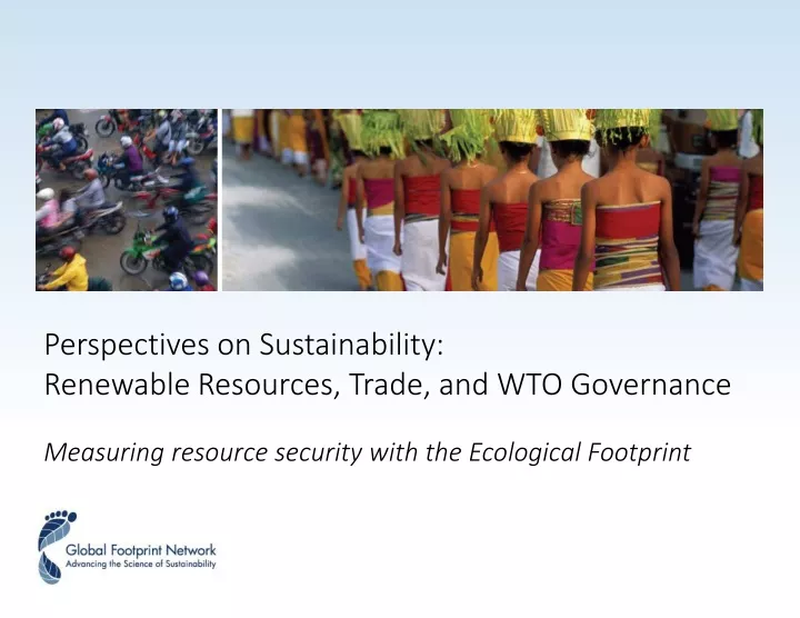 perspectives on sustainability renewable resources trade and wto governance