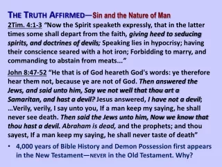 The Truth  Affirmed — Sin and the Nature of Man