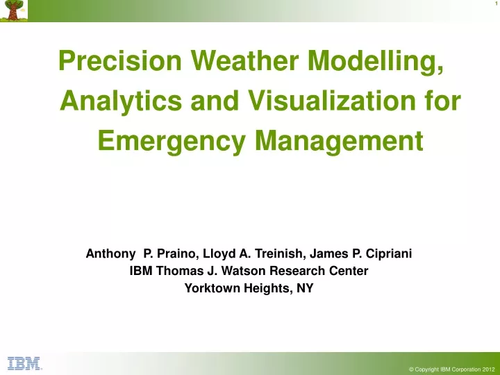 precision weather modelling analytics