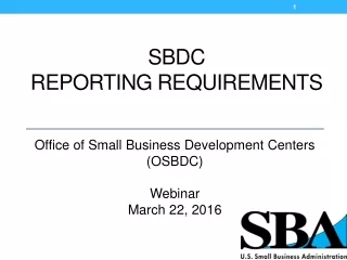 SBDC  Reporting requirements