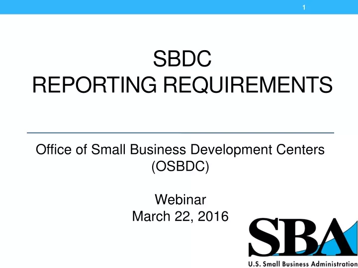 sbdc reporting requirements