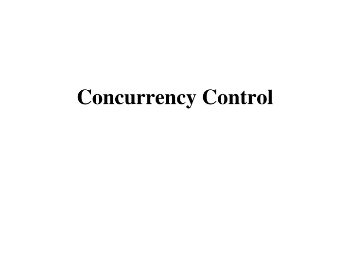 concurrency control