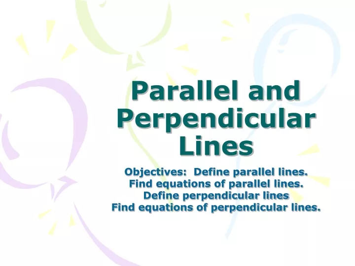 parallel and perpendicular lines